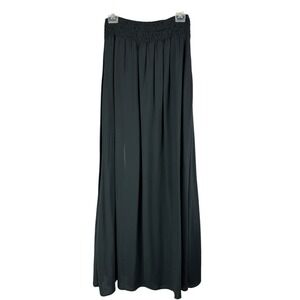 Peyton Jenson Y2K Black Maxi Skirt Gothic Straight Slit Long Witchy Pockets S/M